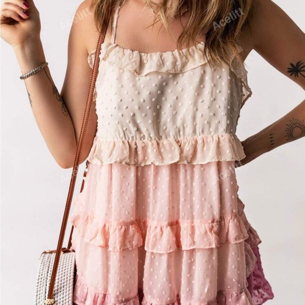 Acelitt Pink Layered Ruffle Dress - Picture 3 of 5
